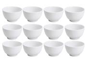 Jogo 12 Tigelas de Porcelana Branca 390ml Cumbuca Japonesa Jogo 12 Tigelas de Porcelana Branca 390ml Cumbuca Japonesa