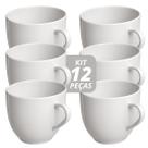 Jogo 12 Xícara Chá Café 170ml Branco em Porcelana - Mundo da Porcelana