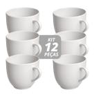 Jogo 12 Xícara Chá Café 95ml Branco em Porcelana - Mundo da Porcelana