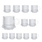 Jogo 12 Xícara de Café Caneca Vidro Robusta Lines 85ml Em Casa Tem Jogo 12 Xícara de Café Caneca Vidro Robusta Lines 85ml Em Casa Tem