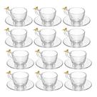 Jogo 12 Xícara de Café com Pires Golden Bird Pássaro 80ml Cristal Ecológico Wolff