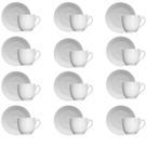 Jogo 12 Xícaras 75ml Café Com Pires Germer Porcelana Branca Cafézinho Expresso Jogo 12 Xícaras 75ml Café Com Pires Germer Porcelana Branca Cafézinho Expresso