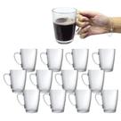 Jogo 12 Xícaras Caneca De Vidro Transparente Com Alça 250ml