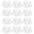 Jogo 12 Xícaras Cristal com Pires 180ml Café Chá Wolff Pearl