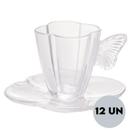 Jogo 12 Xícaras de Chá Vidro com Pires Butterfly 180ml Wolff Jogo 12 Xícaras de Chá Vidro com Pires Butterfly 180ml Wolff