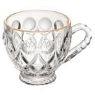 Jogo 12 Xícaras para Café 80ml Vidro Fio de Ouro Lile Lyor Cafezinho Clínica Recepção Atendimento