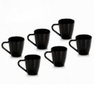 Jogo 12 Xícaras Shrink Em Acrílico Preta Chá Café 80ml Alça