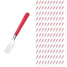 Jogo 120 Garfos Aço Inox e Plástico Vermelho Linha Luna
