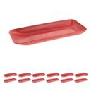 Jogo 12un travessa retangular petisqueira vermelho