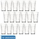 Jogo 18 copo 350ml Vidro Vitrage Suco Agua Transparente Nadir