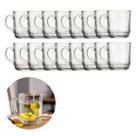 Jogo 18 Copo Canecas Vidro Transparente 250ML P/ Chá Café Choco