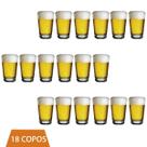 Jogo 18 Copo Vidro Transparente 350ml Caldereta Cerveja