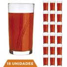 Jogo 18 Copos Brisa 300ml Agua Vidro Transparente Suco Nadir