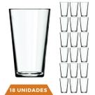 Jogo 18 Copos Cairo 350ml Agua Vidro Transparente Suco Nadir
