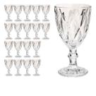 Jogo 18 de Copos Diamante 340ml Vidro Transparente Vinho