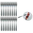 Jogo 18 Garfos de Sobremesa em Aço Inox Talher Para Cozinha