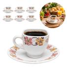 Jogo 18 Xícaras Com Pires Floral Para Café Chá Gourmet Jogo 18 Xícaras Com Pires Floral Para Café Chá Gourmet