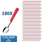 Jogo 180 Colher de Chá Aço Inox Plástico Vermelho Luna Jogo 180 Colher de Chá Aço Inox Plástico Vermelho Luna