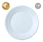 Jogo 19 Pratos Rasos Jantar Convencional Porcelana Branca Schmidt