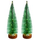 Jogo 2 Árvores Mini Pinheiro Nevado Decorativo 25cm Iluminado LED Sequencial Base Tronco Natural Jogo 2 Árvores Mini Pinheiro Nevado Decorativo 25cm Iluminado LED Sequencial Base Tronco Natural