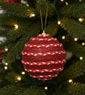 Jogo 2 Bolas De Natal Decorada Vermelho E Branco Brilho 10cm Jogo 2 Bolas De Natal Decorada Vermelho E Branco Brilho 10cm