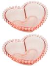 Jogo 2 bowls 15 cm para sobremesa de cristal rosa Pearl Wolff - 28456
