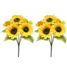 Jogo 2 Buquês Girassol 45cm 5 Flores Artificial Premium - MC Flores Jogo 2 Buquês Girassol 45cm 5 Flores Artificial Premium - MC Flores