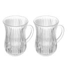 Jogo 2 Caneca de Vidro para Café com Alça Lines Transparente 130ml Wolff