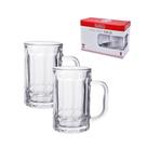 Jogo 2 canecas chopp munique 430ml vidro hauskraft