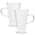 Jogo 2 Canecas de Vidro Parede Dupla Grande Café Chá 385ml Jogo 2 Canecas de Vidro Parede Dupla Grande Café Chá 385ml