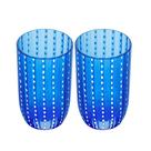 Jogo 2 Copo Alto de Acrílico Orquídea Azul para Água Suco 450ml Wolff
