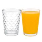 Jogo 2 Copo de Vidro 200ml Suco Refrigerante Água Waves Fratelli