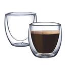 Jogo 2 Copo Parede Dupla 80ml Vidro Borosilicato Café Espresso Expresso Mantem Temperatura - YANGZI
