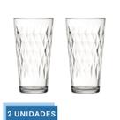 Jogo 2 Copos 350ml Vidro Vitrage Suco Agua Transparente Nadir