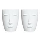 Jogo 2 copos faces em vidro 230ml preto e branco -L Hermitage