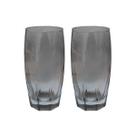 Jogo 2 Copos Florida Vidro Cinza Mesa Posta Chique 370ml