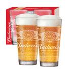 Jogo 2 Copos Vidro Para Chopp Cerveja Budwesier 415 Ml