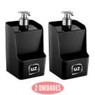 Jogo 2 Dispenser Pratico Slin Detergente Gourmet Preto Jogo 2 Dispenser Pratico Slin Detergente Gourmet Preto