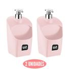Jogo 2 Dispenser Sabonete Detergente Porta Esponja Rosa Jogo 2 Dispenser Sabonete Detergente Porta Esponja Rosa