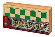 Jogo 2 Em 1 Xadrez E Dama Escolar Tabuleiro Madeira