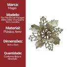 Jogo 2 Flores Bico de Papagaio Champanhe Natal Pick Glitter 9cm com Presilha - Magizi Jogo 2 Flores Bico de Papagaio Champanhe Natal Pick Glitter 9cm com Presilha - Magizi