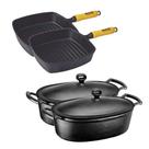 Jogo 2 Frigideira Cook Grill E 2 Caçarola Oval 5 Lts.
