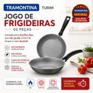 Jogo 2 Frigideiras Tramontina Turim Antiaderente Starflon Max Cinza Chumbo Original Cabo Antitérmico Lavável Com Nota Fiscal Envio Imediato