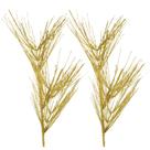 Jogo 2 Galhos Decorativos Natal Espetos Luxo Glitter Dourado 40cm - Bela Flor Jogo 2 Galhos Decorativos Natal Espetos Luxo Glitter Dourado 40cm - Bela Flor