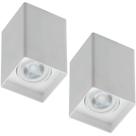 Jogo 2 Luminárias Spots Quadrados Branco Bivolt Zoom Dital