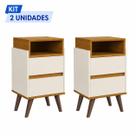 Jogo 2 Mesas Cabeceira Mesinha Lateral Cama Kit Quarto Casal Completo Organizadora Retrô