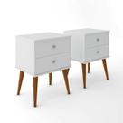 Jogo 2 Mesas Cabeceira Mesinhas Quarto Decoração Moderna Lateral Cama Organizadora Berlim