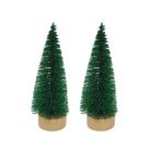 Jogo 2 Mini Árvore Natal Verde Base Tronco Madeira 16cm - Art Christmas Jogo 2 Mini Árvore Natal Verde Base Tronco Madeira 16cm - Art Christmas