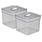 Jogo 2 Organizadores Quadrada Transparente Multiuso Com Tampa