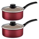 Jogo 2 Panelas Alumínio com Tampa Vidro 1,4L Antiaderente Tramontina 16cm Turim